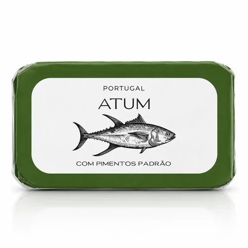 Ton cu Ardei Padron în Ulei de Măsline, Produs în Portugalia, 120 g | Feinkost Machado