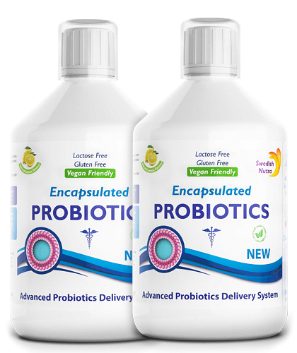 Pachet 2 x Probiotic Lichid – Bifidobacterium lactis + Vitamina C + L-glutamină – Produs Vegan, 500 ml| Swedish Nutra 500 Promoţii şi Pachete