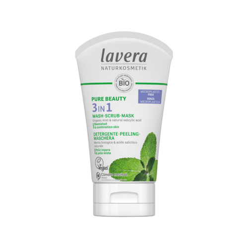 Gel de curatare scrub si masca 3 in 1, purificator & antiacnee 125 ml | Lavera LAVERA