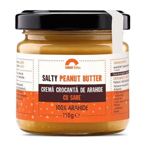 Peanut Butter Salty – Cremă Crocantă de Arahide cu Sare, 100% naturală | Sunday bites