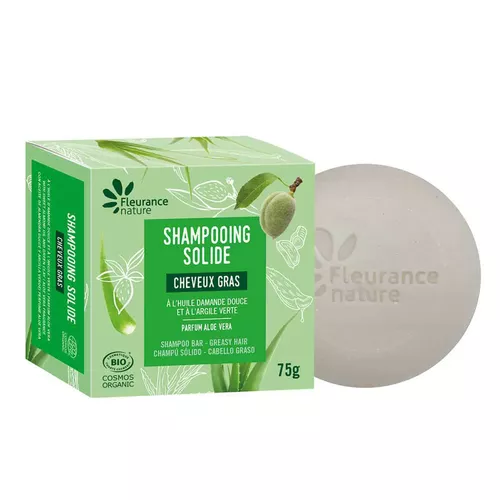 Șampon Solid BIO pentru Păr Gras cu Argilă Verde și Ulei de Migdale Dulci, 75g | Fleurance Nature 75g imagine noua marillys.ro