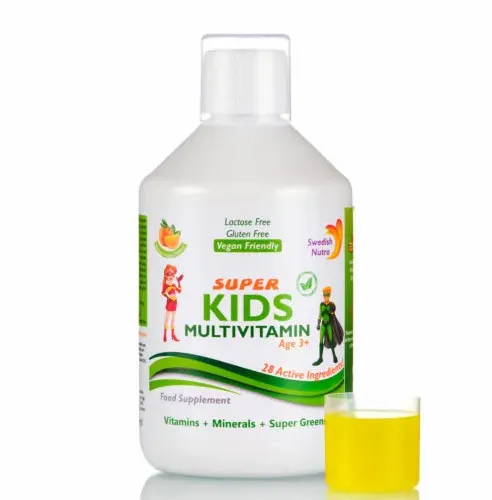 Super Kids Multivitamine Lichide Pentru Copii Cu 28 Ingrediente, 500 Ml | Swedish Nutra