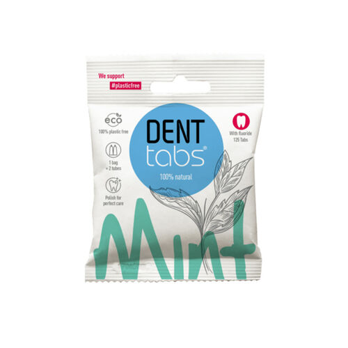 Pastă de dinți sub formă de tablete pentru adulți cu fluor, 125 tablete | DENTtabs DENTtabs Igiena orala