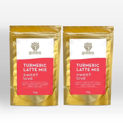 Pachet 2 x Turmeric Latte Mix Sweet Love 70g | Golden Flavours Golden Flavours imagine noua reduceri 2022