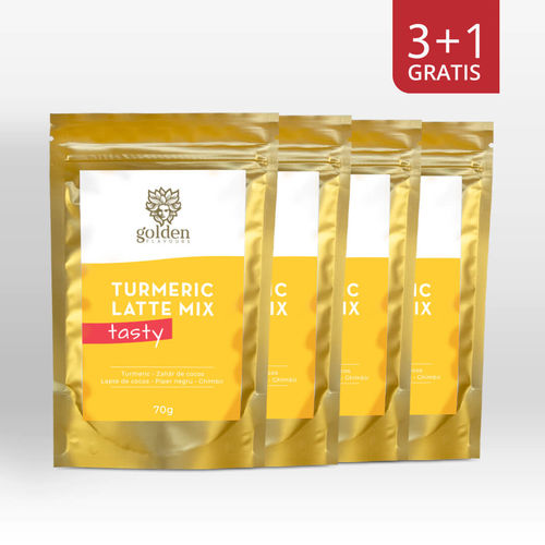 Turmeric Latte Mix Tasty 70g 3+1 Gratis | Golden Flavours Pret Mic Golden Flavours imagine noua