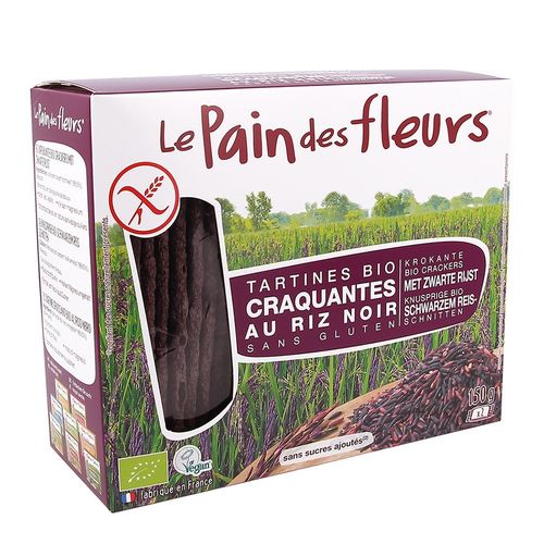 Turte Crocante din Orez Negru Fără Gluten, 150g | Le Pain des Fleurs imagine 2021 Le Pain des Fleurs