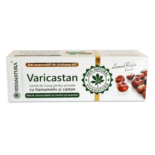 Varicastan - Cremă de Masaj Pentru Picioare cu Hamamelis și Castan, 75 ml 
