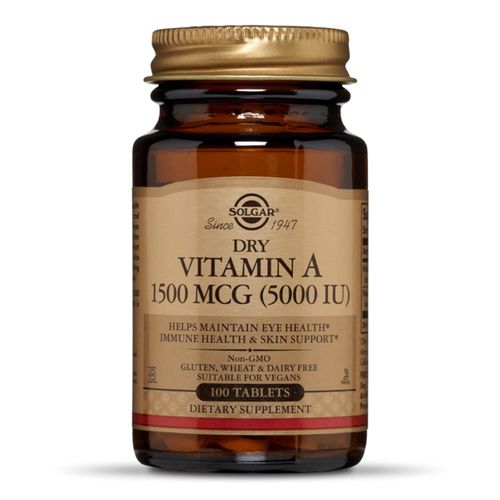 Vitamina A Uscată 5000IU, 100 tablete | Solgar Solgar Comprimate şi Capsule