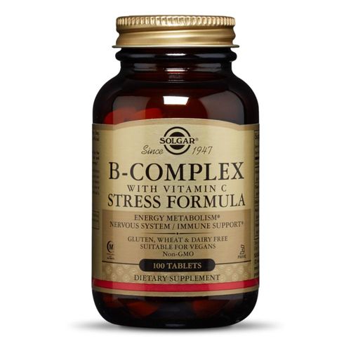 B – COMPLEX cu Vitamina C, 100 tablete | Solgar Pret Mic Solgar imagine noua