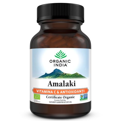 Amalaki Vitamina C & Antioxidanti Naturali 60cps ECO| Organic India 60cps Comprimate şi Capsule
