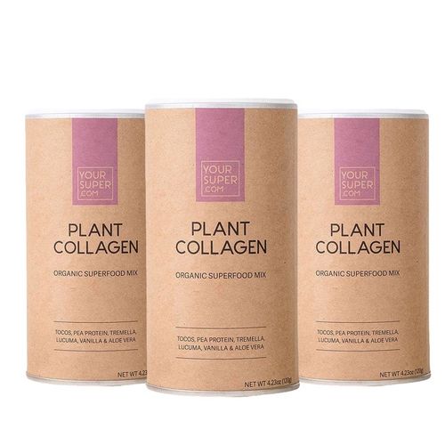 Pachet Cură Completă PLANT COLLAGEN Organic Superfood Mix, 3x 120g 