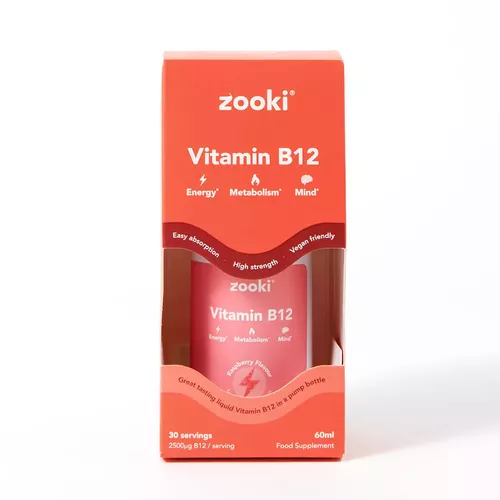 Vitamina B12 Lichida, Cu Aroma De Zmeura, 60 Ml | Zooki