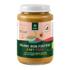 Pachet 1+1 CADOU Terci de Ovăz Bio cu Caise, Pere, Mere și Adaos de Fier Organic, 6+ Luni, 190 g | Nôgel.