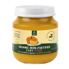 Pachet 1+1 CADOU Piure de Dovleac Bio cu Adaos de Fier Organic, 4+ Luni, 120 g | Nôgel.