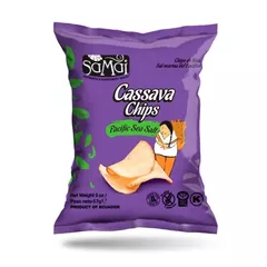 Pachet 1+1 CADOU Chipsuri de tapioca (Cassava) cu sare de mare, 2 x 57g | SaMai