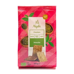 Crackers cu matcha, bio, vegan, fără gluten, 100g | Migibi 
