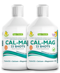 Pachet 2 x CAL-MAG – Calciu + Magneziu + Zinc + Vitamina D3 + Vitamina C – Produs Vegan, 500 ml | Swedish Nutra