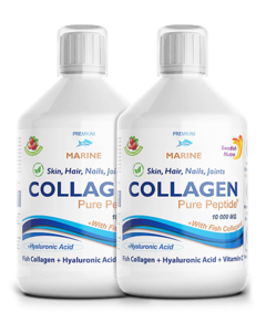 Pachet 2 x Colagen Marin Hidrolizat 10000mg cu  9 Ingrediente Active, 500 ml | Swedish Nutra