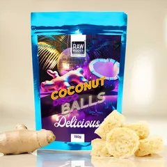 Coconut Disco Balls Delicious cu Gust de Ghimbir | Rawboost