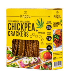 Crackers cu canepa 80 g, vegan, fara gluten | Krippu