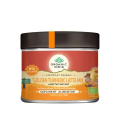 Golden Turmeric Latte Mix, Amestec Instant cu 6% Curcumină Organică, 100g ECO | Organic India
