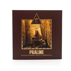 Praline de Ciocolată amăruie umplute cu cremă de nuci, 168g | Dacica Fel de Fel