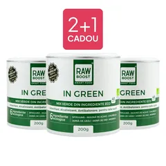 In Green - Mix Verde ECO - Detoxifiant, Alcalinizant, Antibalonare pentru Talie Suplă, 200g | Rawboost