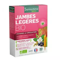 Jambes Lejeres Bio - Supliment Îmbunătățirea Circulației, 20 fiole | Santarome Bio