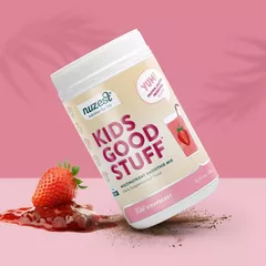 Kids Good Stuff - Shake Proteic cu Multivitamine pentru copii - Aroma Fragi, 225g | Nuzest