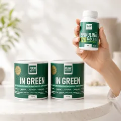 Pachet DETOXIFIANT - 2x In Green, Mix Verde ECO Antibalonare + CADOU Spirulină ECO 120 tablete | Rawboost