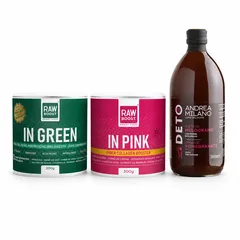 Pachet Echilibru Hormonal, Abdomen Plat și Frumusețe - In Green + In Pink + Oțet 