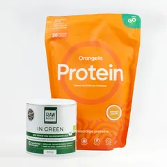 Pachet DIGESTIE UȘOARĂ - Proteină Vegetală Mango și Piersică + In Green, Mix Verde pentru Talie Suplă