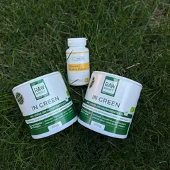Pachet VITAMINIZANT - 2 x In Green 200g + Vitamina C Alcalină Pulbere Bioroots