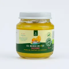 Piure de Cartofi cu Dovleac Bio cu Adaos de Fier Organic, 4+ Luni, 120 g | Nôgel.
