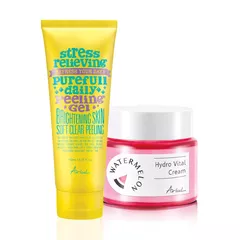 Pachet Cremă de față cu Pepene Roșu 55ml + Gel exfoliant non-iritant, 150ml | Ariul
