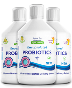 Pachet 3 x Probiotic Lichid – Bifidobacterium lactis + Vitamina C + L-glutamină – Produs Vegan, 500 ml| Swedish Nutra