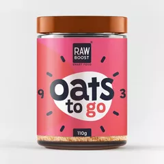 Oats To Go - Pink Chocolate - Mix cu Fulgi de Ovăz și Ciocolată Pink Drops, 110g | Rawboost