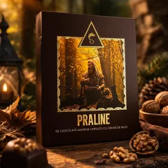 Praline de Ciocolată amăruie umplute cu cremă de nuci, 168g | Dacica Fel de Fel