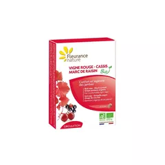 Viță de Vie Roșie - Coacăze Negre - Tescovină din Struguri BIO - Supliment alimentar, 90 comprimate | Fleurance Nature
