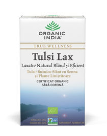Ceai Tulsi Lax, Laxativ Natural Blând și Eficient 18pl | Organic India